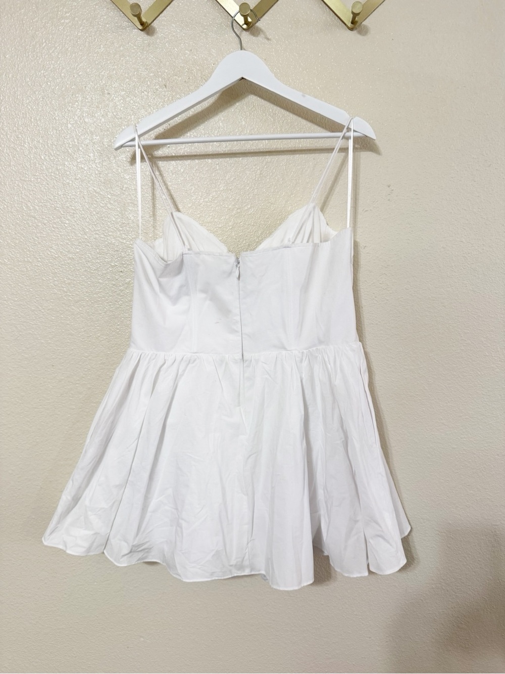 Good American Cotton Poplin Built In Shorts Ruched Cups White Mini Dress XL NEW - Picture 5 of 12